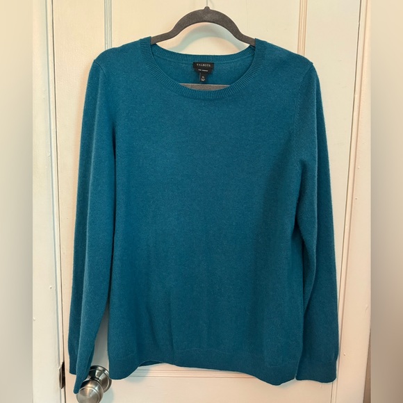 Talbots Pure Cashmere Teal Sweater - Picture 2 of 4